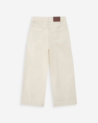 Jean loose 7/8e taille haute poches plaquées ecru Joe