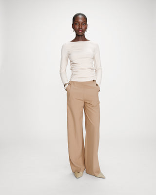 Straight tailored trousers camel Valigny
