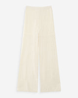 Pantalon en maille tricotée taille haute ecru Valado