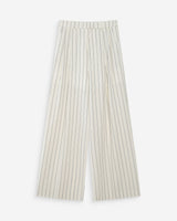 Pantalon tailleur droit en lin à fines rayures white Very