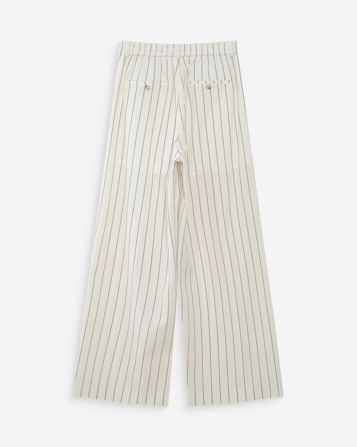 Pantalon tailleur droit en lin à fines rayures white Very