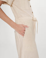 Fluid jumpsuit with defined waist sable Vanelle