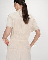 Fluid jumpsuit with defined waist sable Vanelle