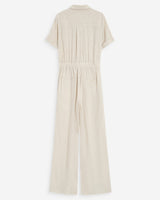 Fluid jumpsuit with defined waist sable Vanelle