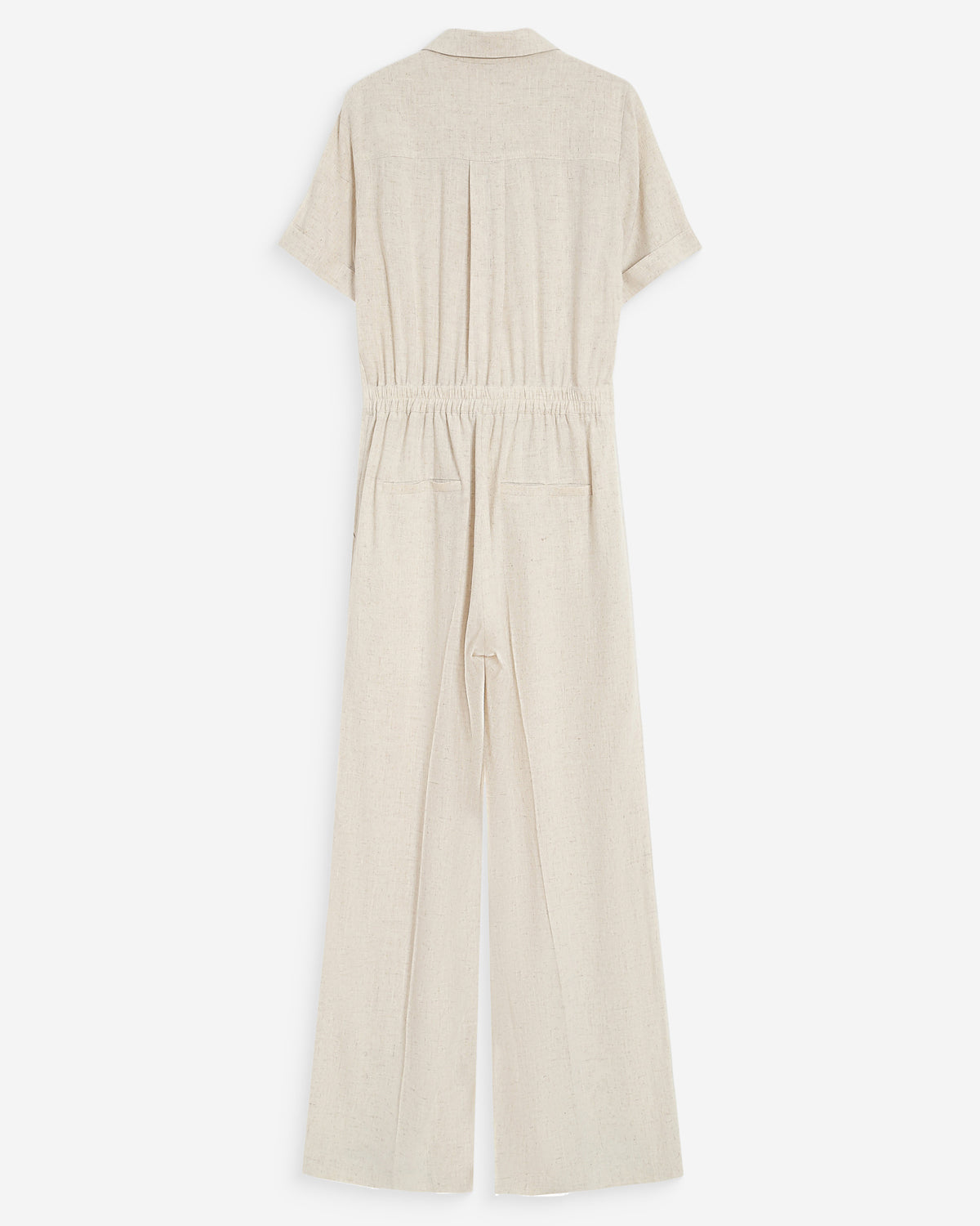 Fluid jumpsuit with defined waist sable Vanelle
