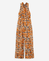 Printed backless jumpsuit cognac Vanina