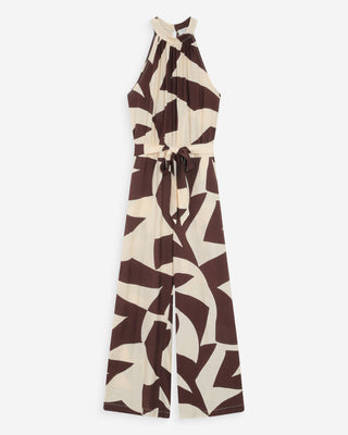 Combinaison pantalon imprimée géométrique chocolat Vedette