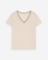 T-shirt col V manches courtes amande Vasco
