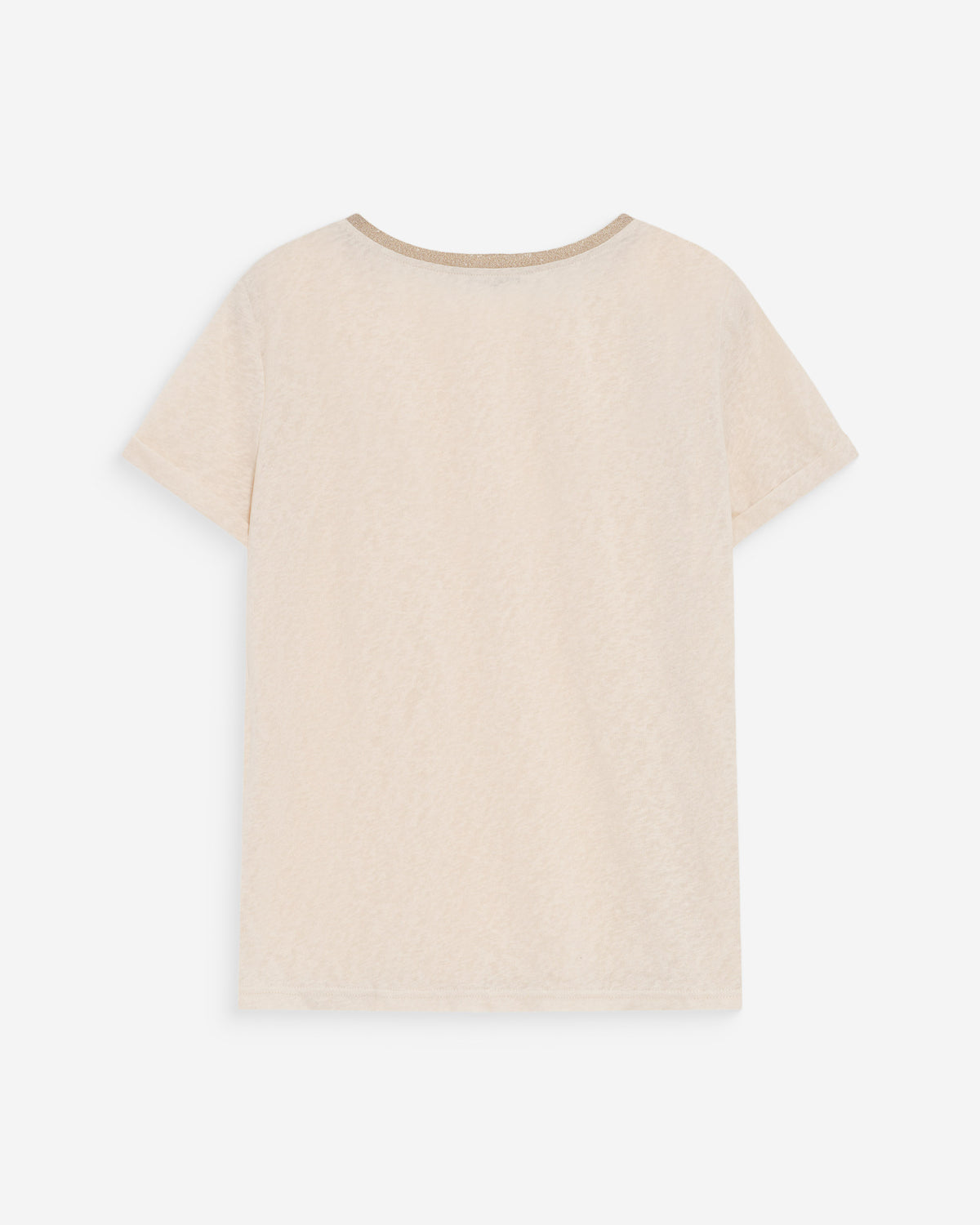 T-shirt col V manches courtes amande Vasco