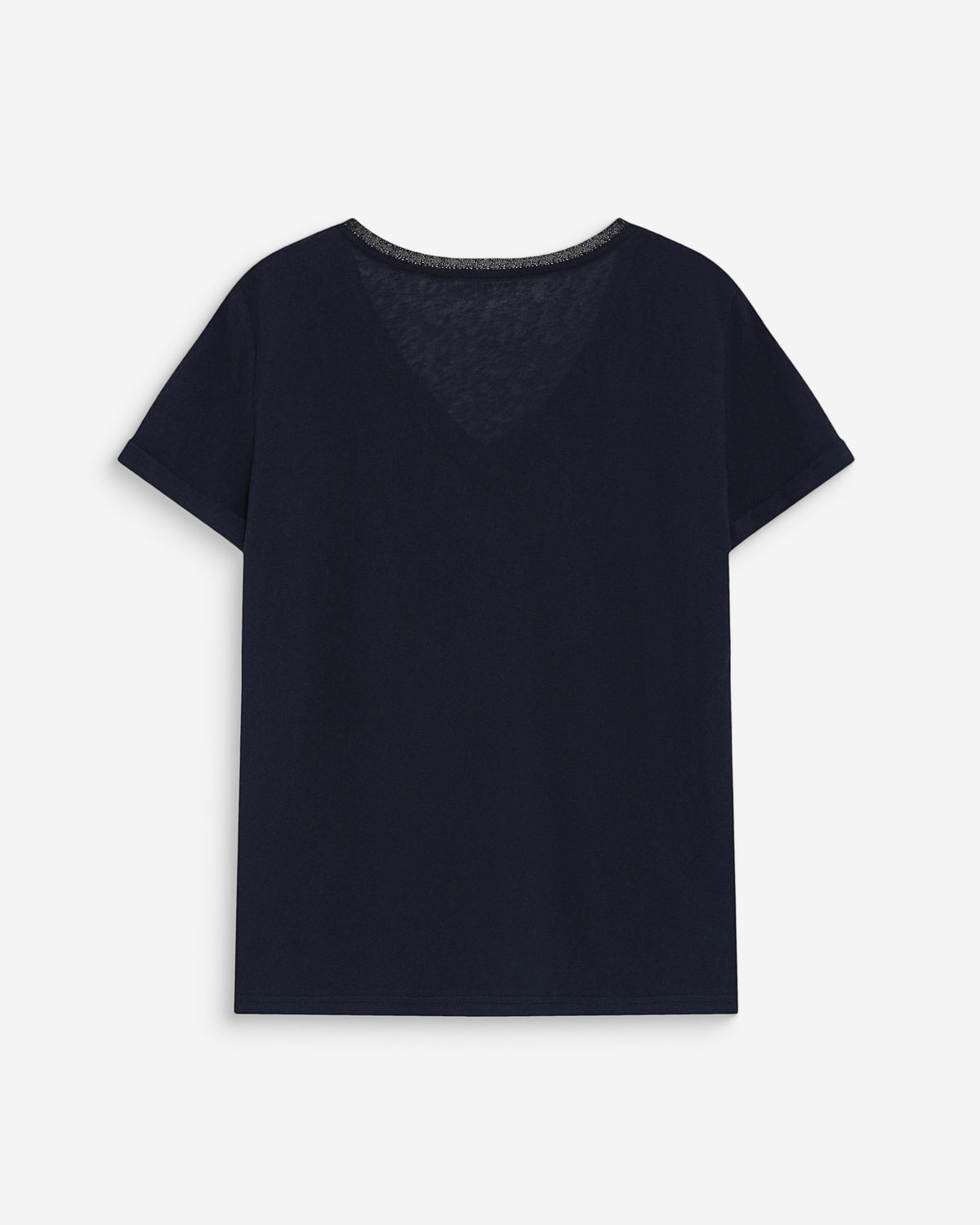 T-shirt col V manches courtes marine Vasco