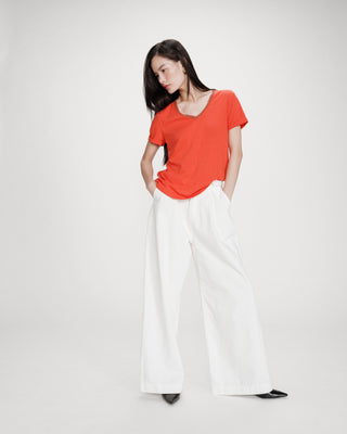 V-neck short-sleeve T-shirt sanguine Vasco