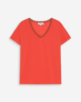V-neck short-sleeve T-shirt sanguine Vasco