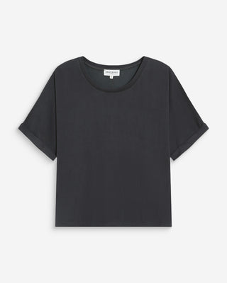 T-shirt oversize en modal col rond carbone Parma