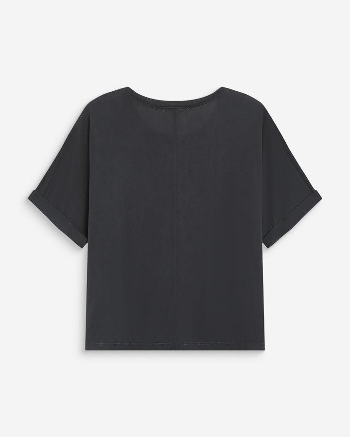 T-shirt oversize en modal col rond carbone Parma