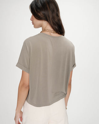 T-shirt oversize en modal col rond kaki Parma