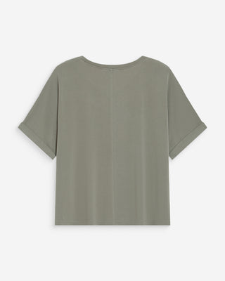 T-shirt oversize en modal col rond kaki Parma