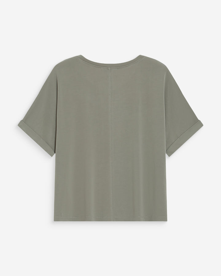 T-shirt oversize en modal col rond kaki Parma
