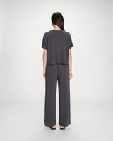 T-shirt oversize en modal col rond marine Parma