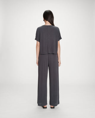 T-shirt oversize en modal col rond marine Parma