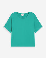 T-shirt oversize en modal col rond vert Parma