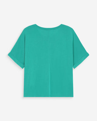 T-shirt oversize en modal col rond vert Parma