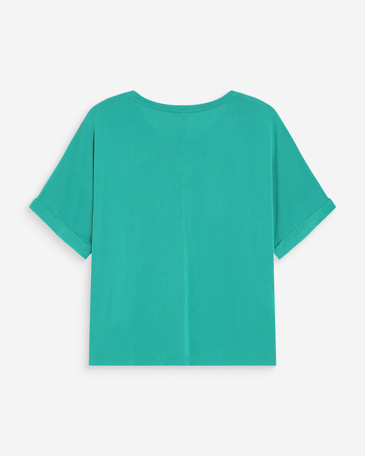 T-shirt oversize en modal col rond vert Parma