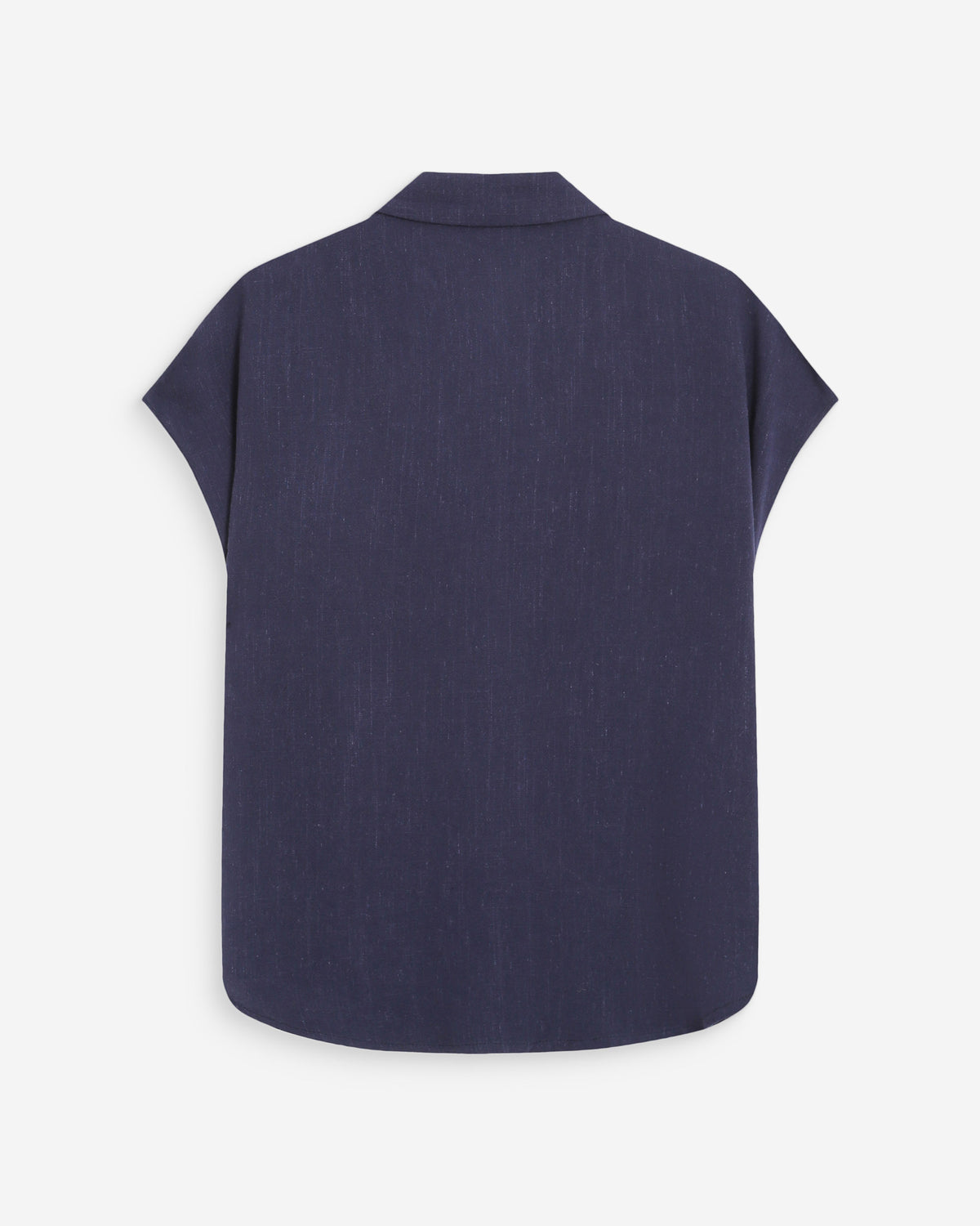 Chemise en lin fluide manches courtes marine Perez