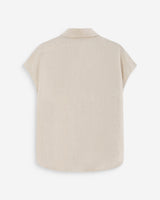 Chemise en lin fluide manches courtes sable Perez