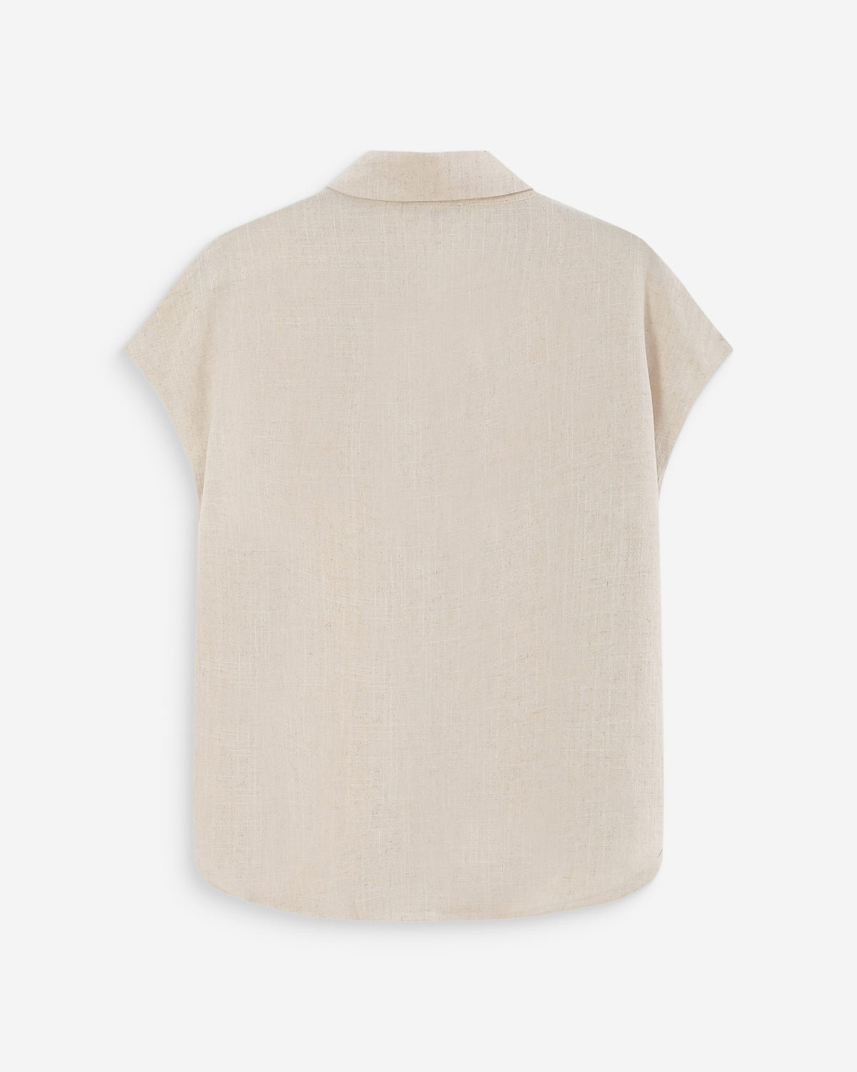 Chemise en lin fluide manches courtes sable Perez