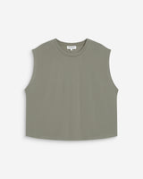 T-shirt large sans manches en modal kaki Rimbaud