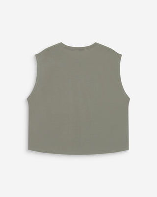 T-shirt large sans manches en modal kaki Rimbaud