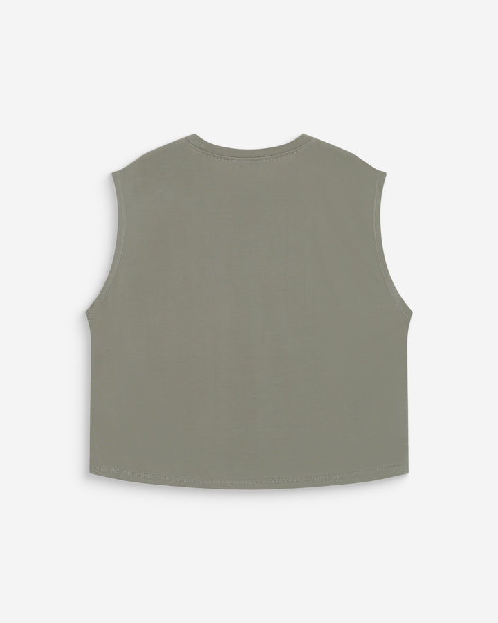 T-shirt large sans manches en modal kaki Rimbaud