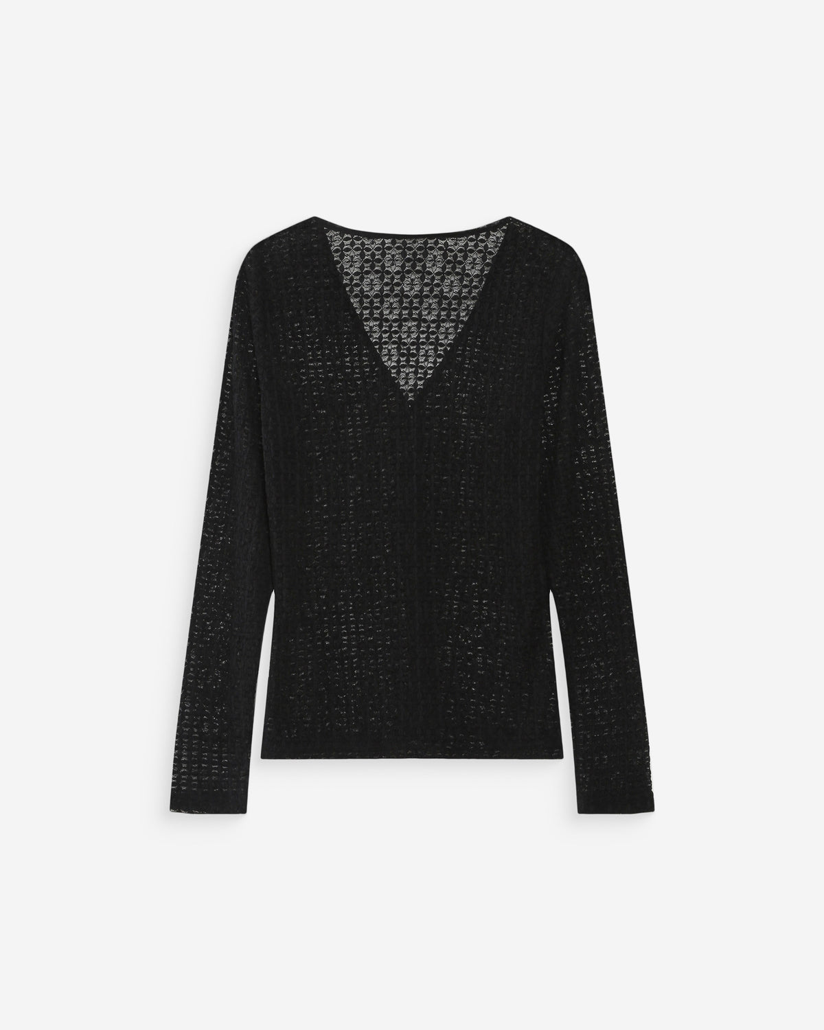 Fitted lace buttoned V-neck top noir Venezia
