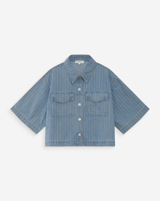 Chemise en jean courte oversize stripedblue Vita