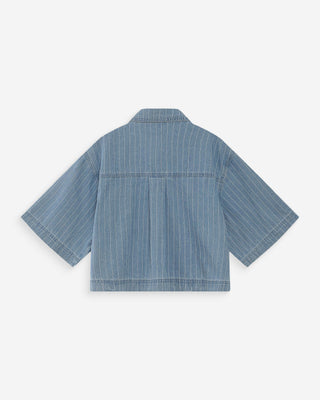 Chemise en jean courte oversize stripedblue Vita