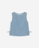 Top en denim rayé col rond sans manches stripedblue Vendome