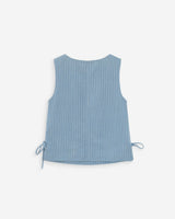 Top en denim rayé col rond sans manches stripedblue Vendome