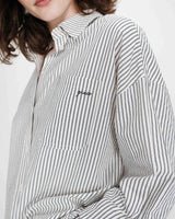 Chemise oversize rayée en coton marine Vipera