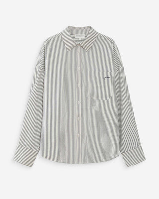 Chemise oversize rayée en coton marine Vipera