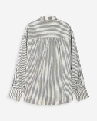 Chemise oversize rayée en coton marine Vipera