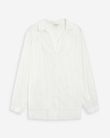Chemise oversize en coton manches bouffantes ivoire Vibes