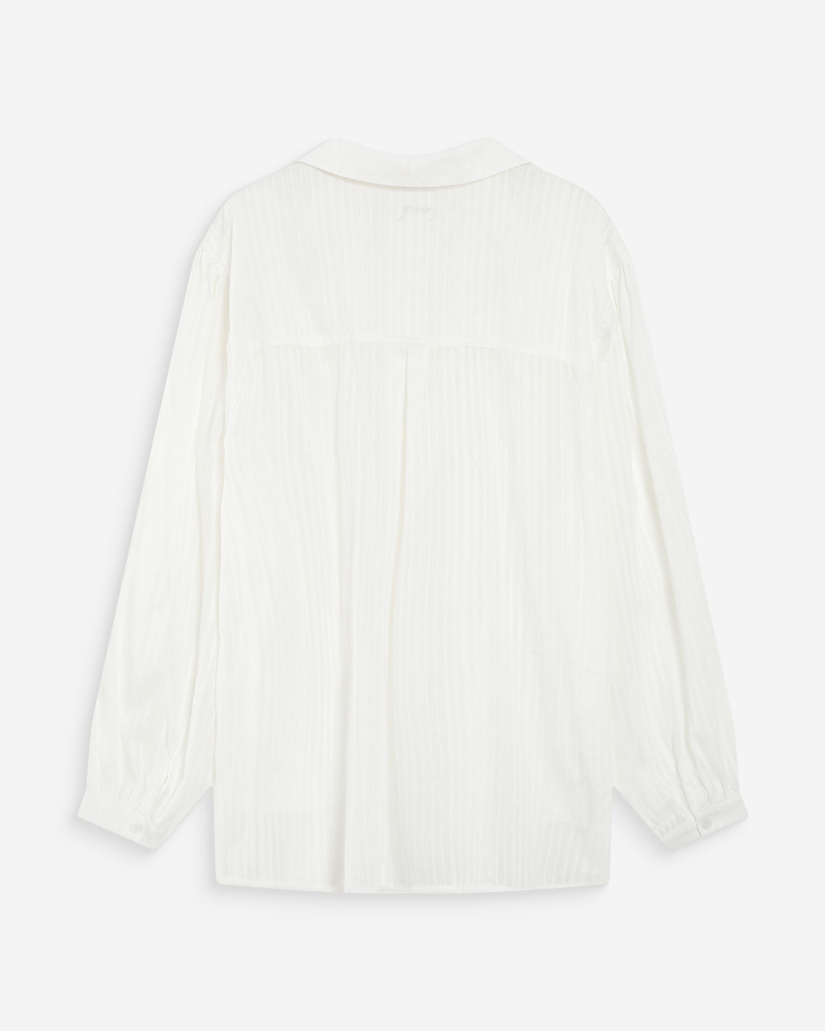 Chemise oversize en coton manches bouffantes ivoire Vibes