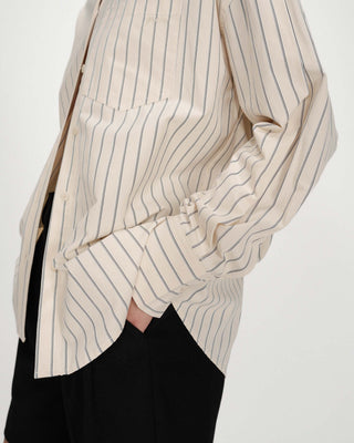 Chemise oversize rayée à nouer dans le dos vanille Valerie