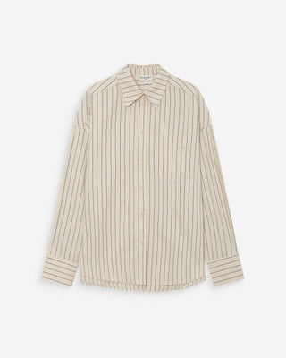 Chemise oversize rayée à nouer dans le dos vanille Valerie
