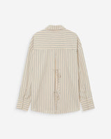 Chemise oversize rayée à nouer dans le dos vanille Valerie