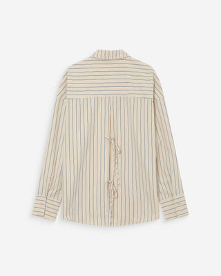 Chemise oversize rayée à nouer dans le dos vanille Valerie