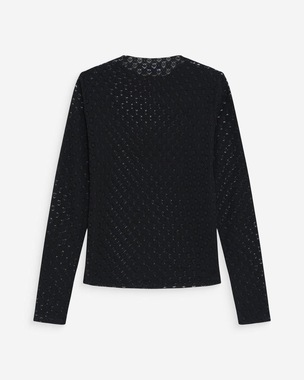 Top en dentelle transparent manches longues noir Valmy
