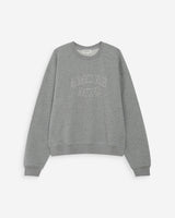 Pull oversize en coton à message brodé gris Valino