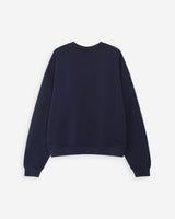 Pull oversize en coton à message brodé marine Valino