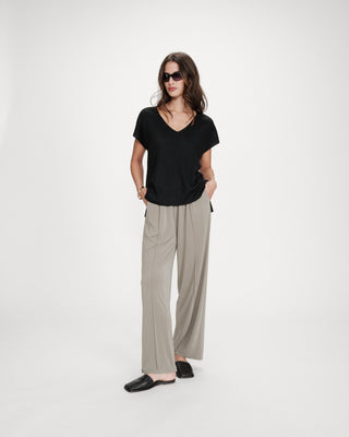 Top amplio de lurex con escote en V noir Vaporo